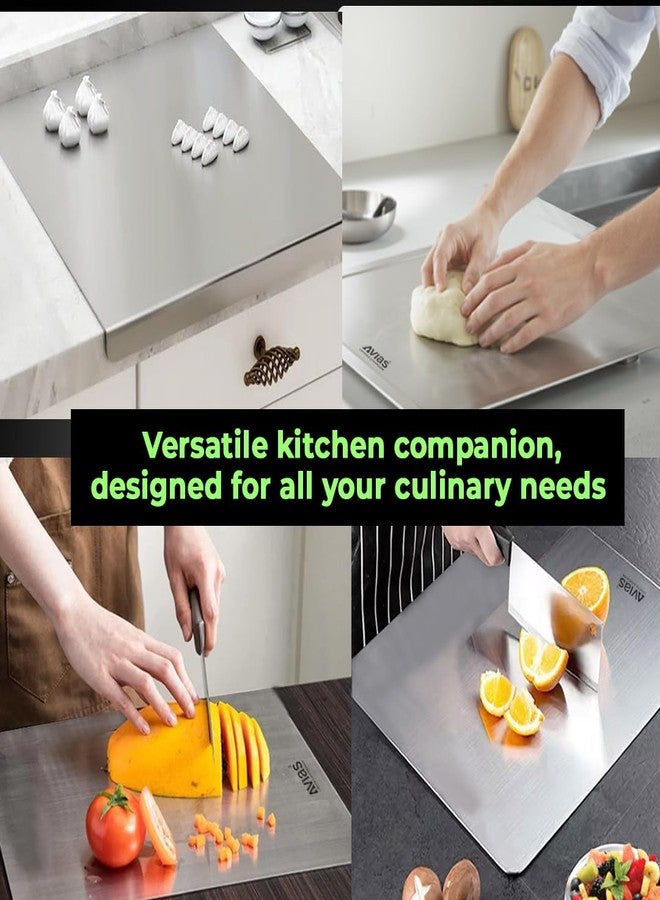 Avias Aventus Platform Board Stainless Steel Chopping Board Vegetable, Fruit Cutting, Kneading, Cake Prep, Heavy Duty Chopping-Board | Medium - Image 3